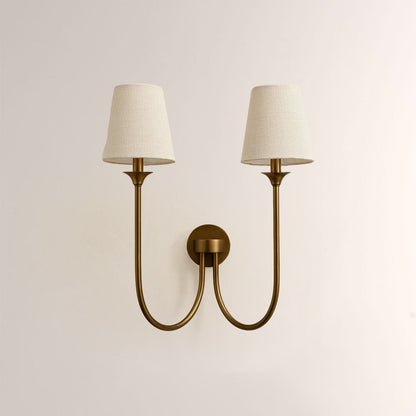Veyra Double Arm 2 Light Linen Wall Sconce