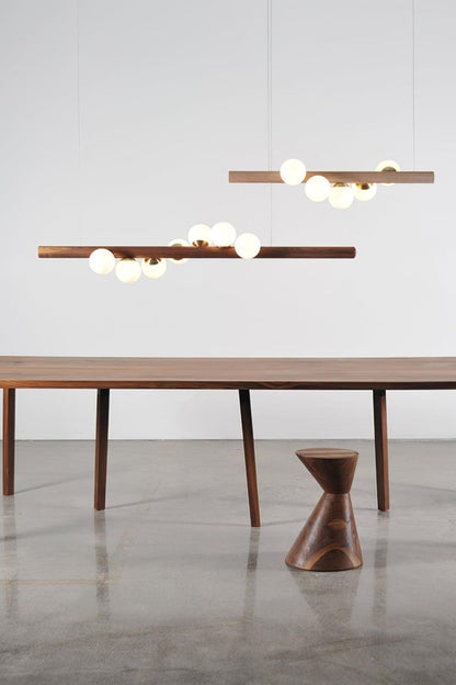 Scandinavian Linear Wooden Pendant Lamp - view 3 | everlamps