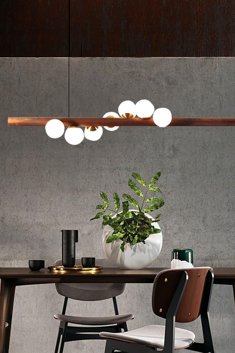 Scandinavian Linear Wooden Pendant Lamp - view 5 | everlamps