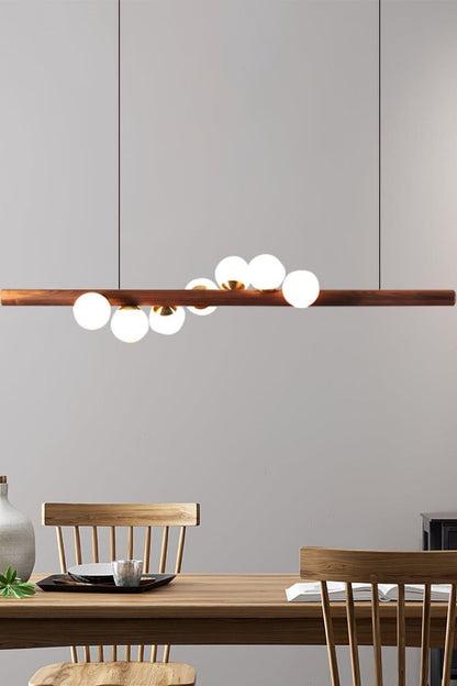 Scandinavian Linear Wooden Pendant Lamp - view 4 | everlamps