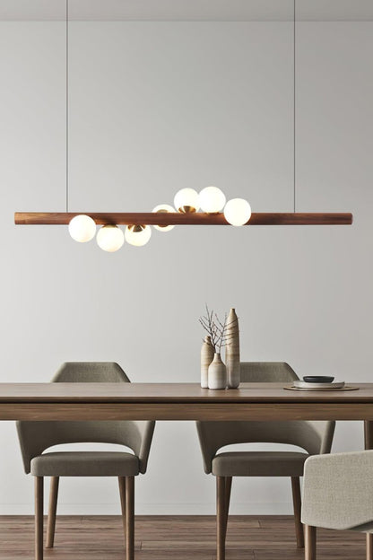 Scandinavian Linear Wooden Pendant Lamp - view 2 | everlamps