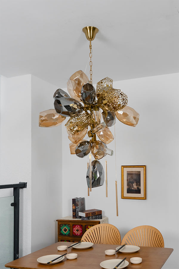 Sculptural Glass Cluster Chandelier - view 13 | everlamps