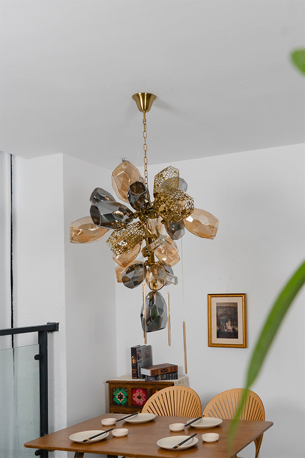Sculptural Glass Cluster Chandelier - view 14 | everlamps