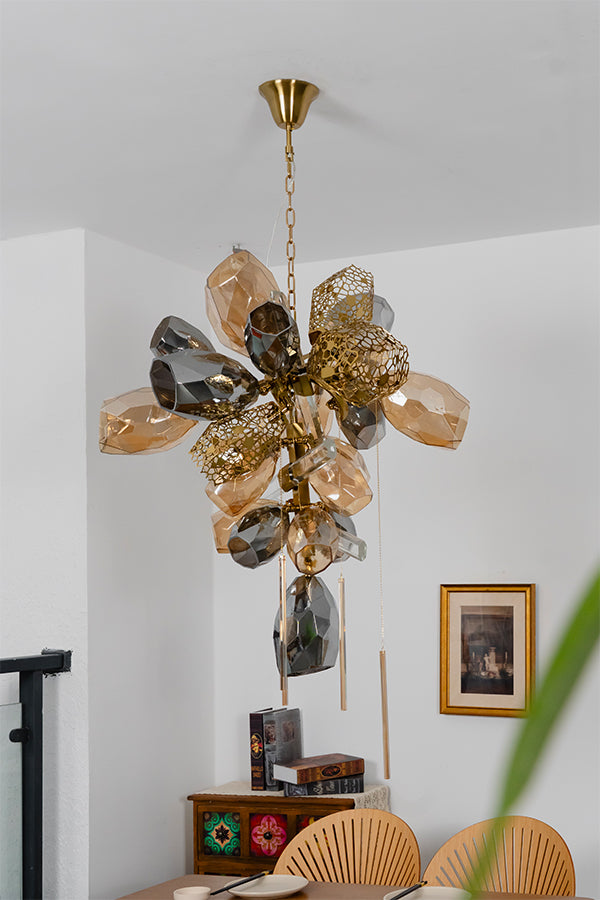 Sculptural Glass Cluster Chandelier - view 15 | everlamps