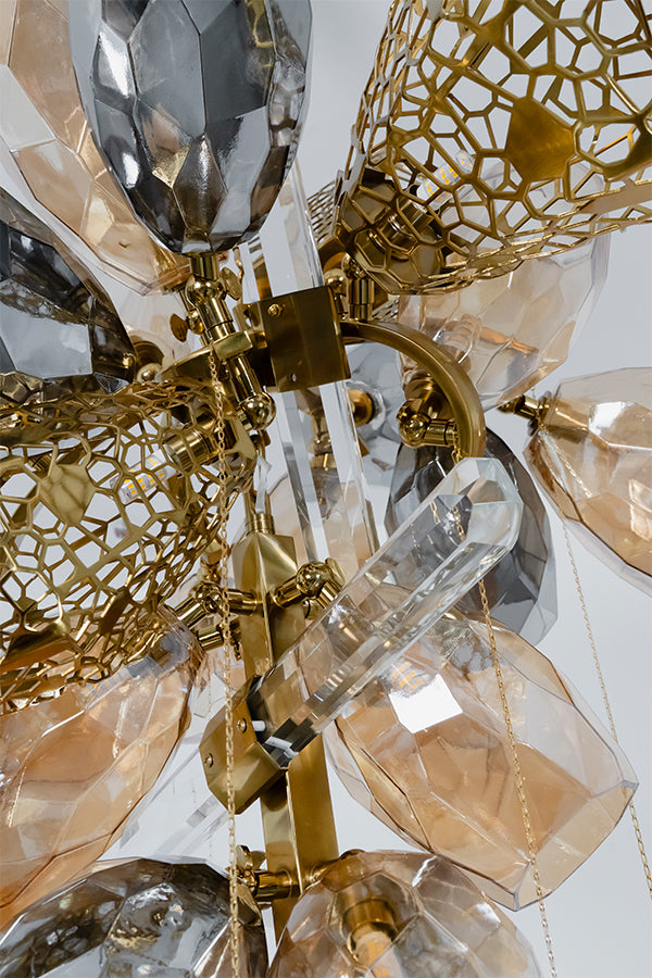 Sculptural Glass Cluster Chandelier - view 16 | everlamps