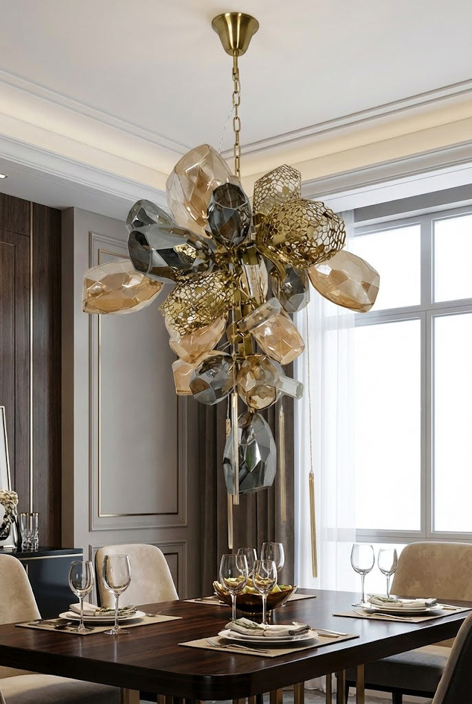 Sculptural Glass Cluster Chandelier - view 7 | everlamps