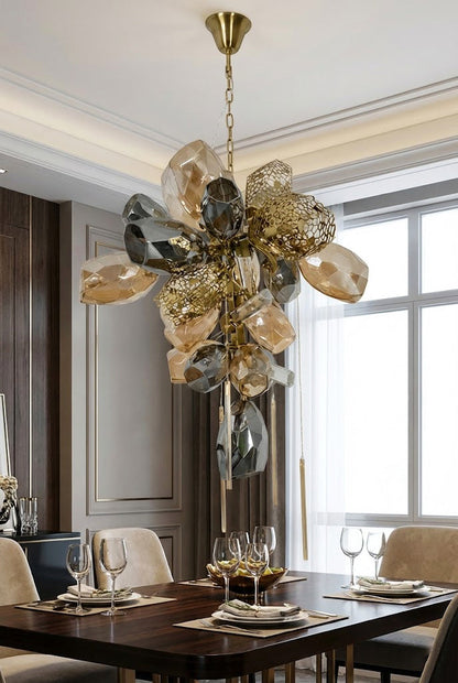 Sculptural Glass Cluster Chandelier - view 7 | everlamps