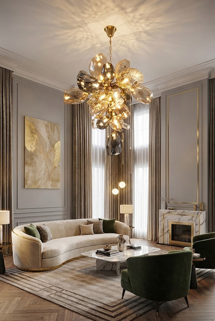 Sculptural Glass Cluster Chandelier - view 4 | everlamps