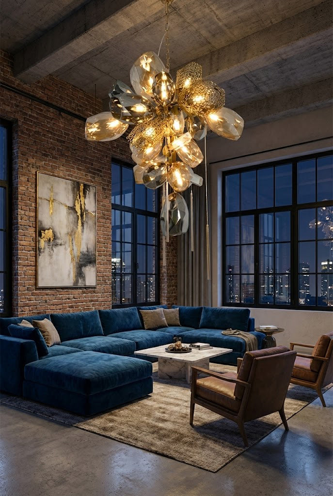 Sculptural Glass Cluster Chandelier - view 5 | everlamps