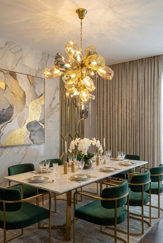 Sculptural Glass Cluster Chandelier - view 2 | everlamps