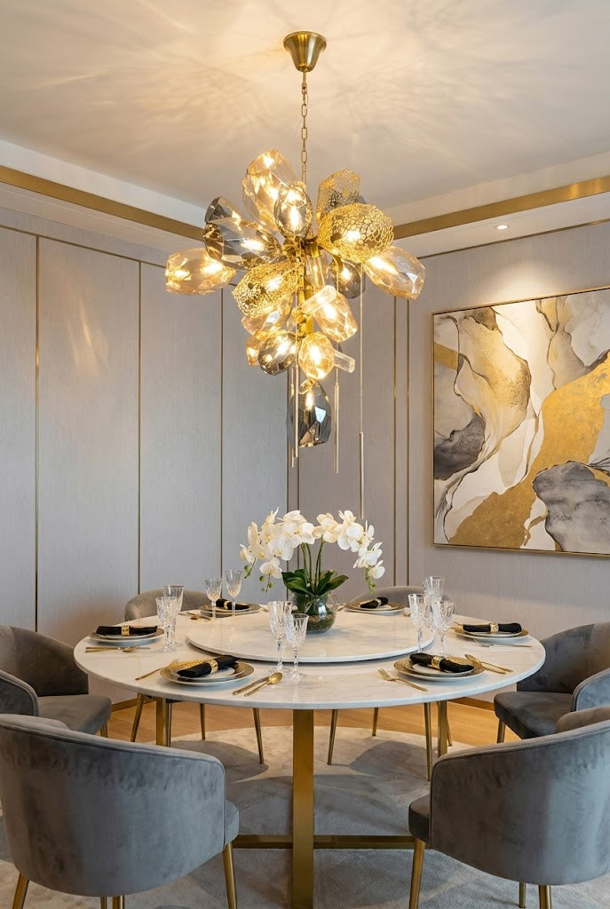 Sculptural Glass Cluster Chandelier - view 3 | everlamps