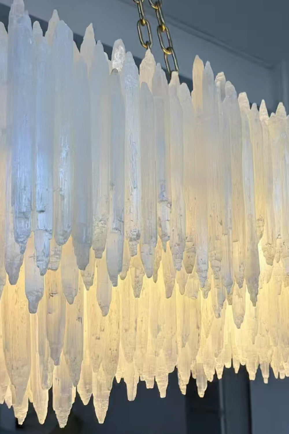 Selenite Layer Rectangular Chandelier - view 16 | everlamps
