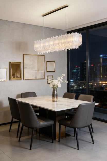 Selenite Layer Rectangular Chandelier - view 12 | everlamps