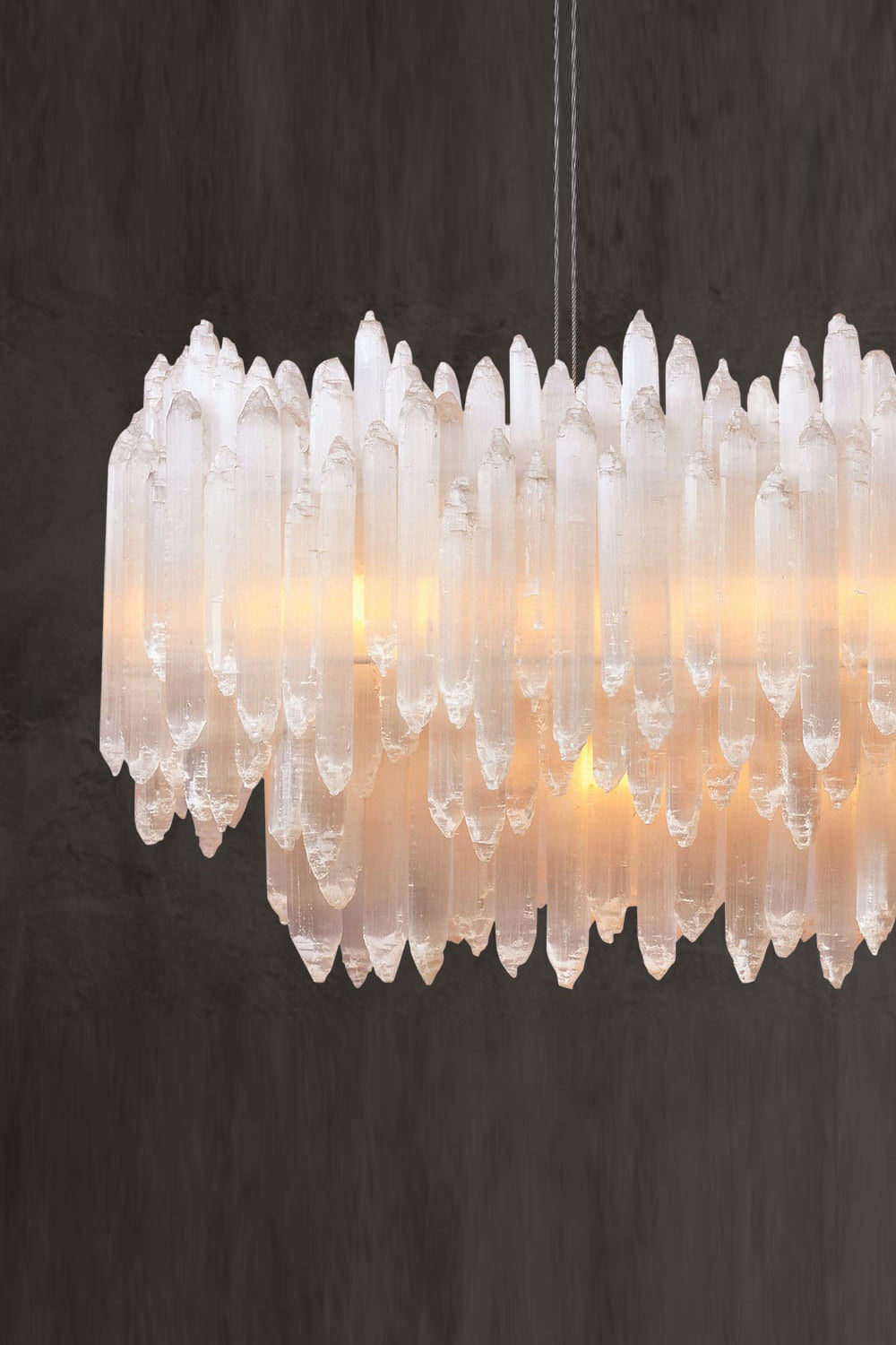 Selenite Layer Rectangular Chandelier - view 14 | everlamps