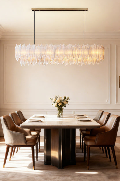 Selenite Layer Rectangular Chandelier - view 7 | everlamps