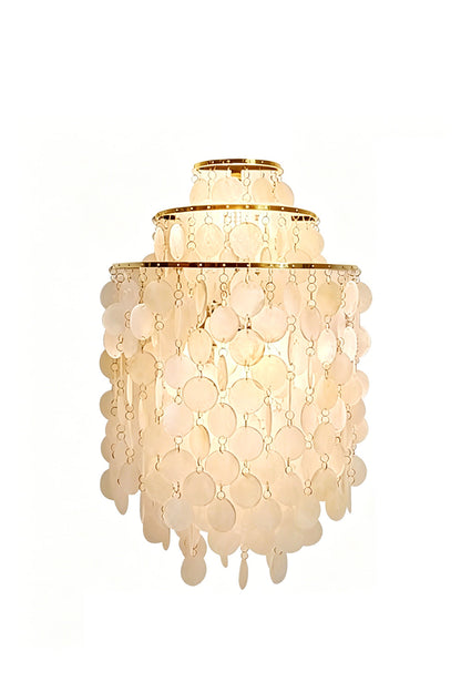 Lit cascading shell wall sconce | Shell | Iron | Front product view on white background | vexa lamps