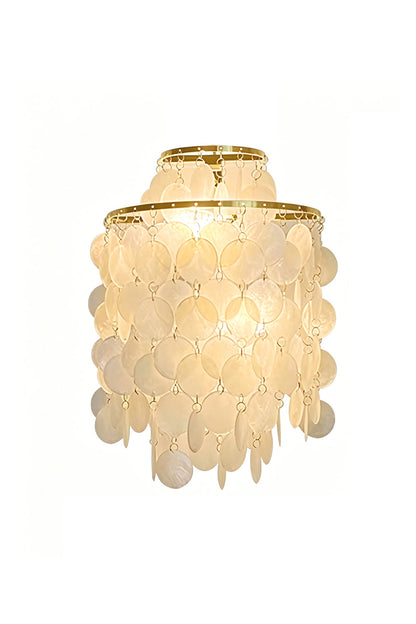 Warm glow cascading shell wall lamp | Shell | Iron | Alternative front view isolated on white background | vexa lamps