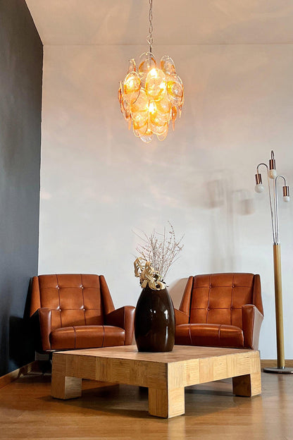 Shell-Shaped Glass Chandelier - view 2 | everlamps
