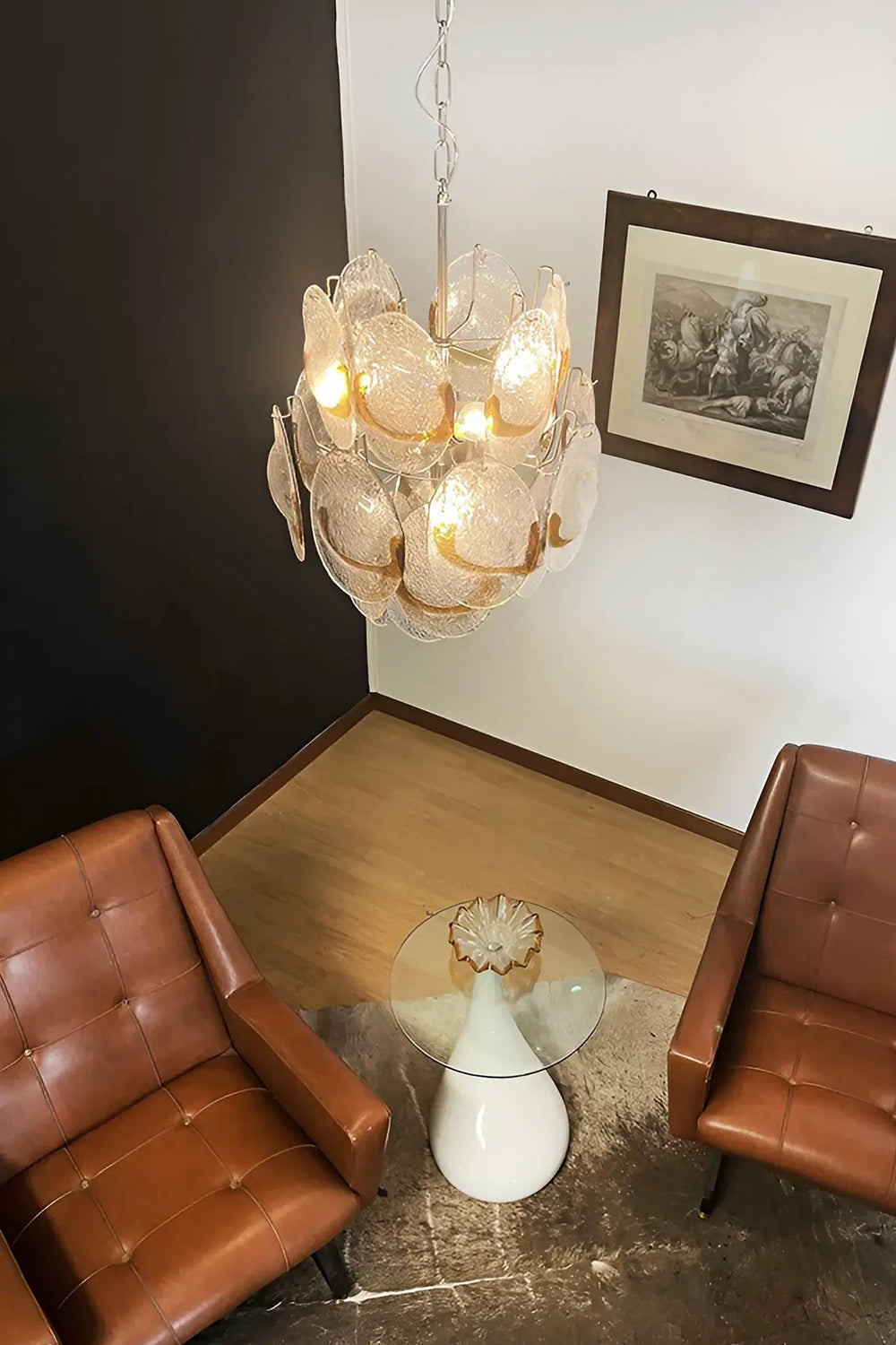 Shell-Shaped Glass Chandelier - view 7 | everlamps
