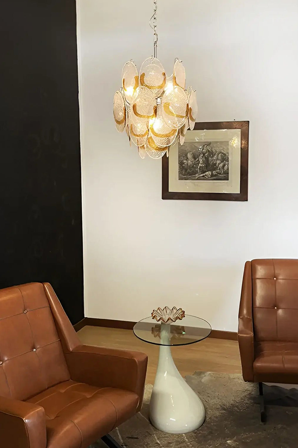 Shell-Shaped Glass Chandelier - view 4 | everlamps