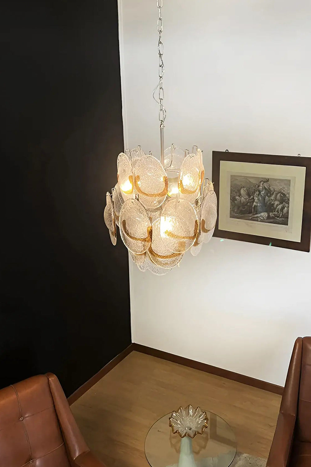 Shell-Shaped Glass Chandelier - view 3 | everlamps
