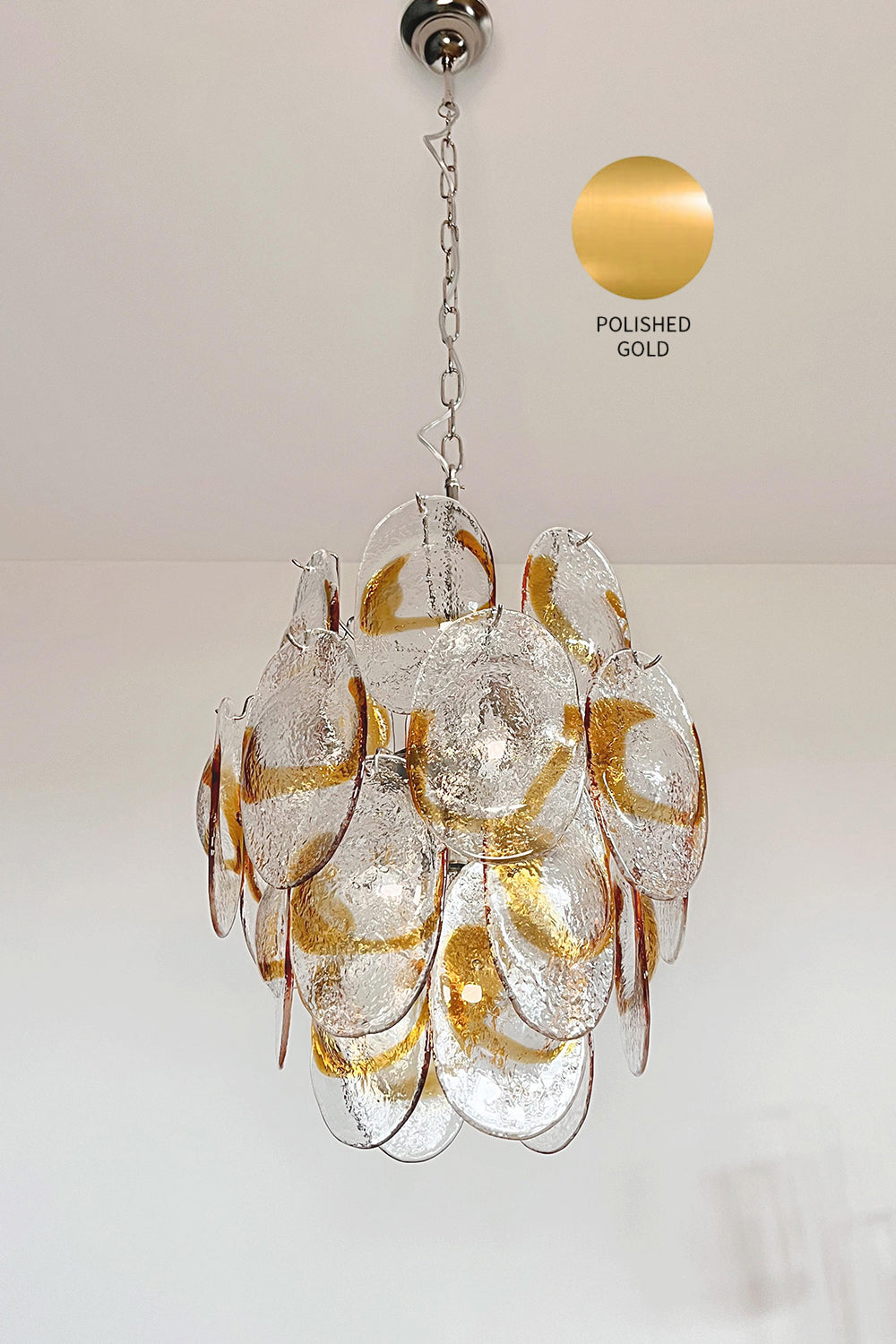 Shell-Shaped Glass Chandelier - view 23 | everlamps