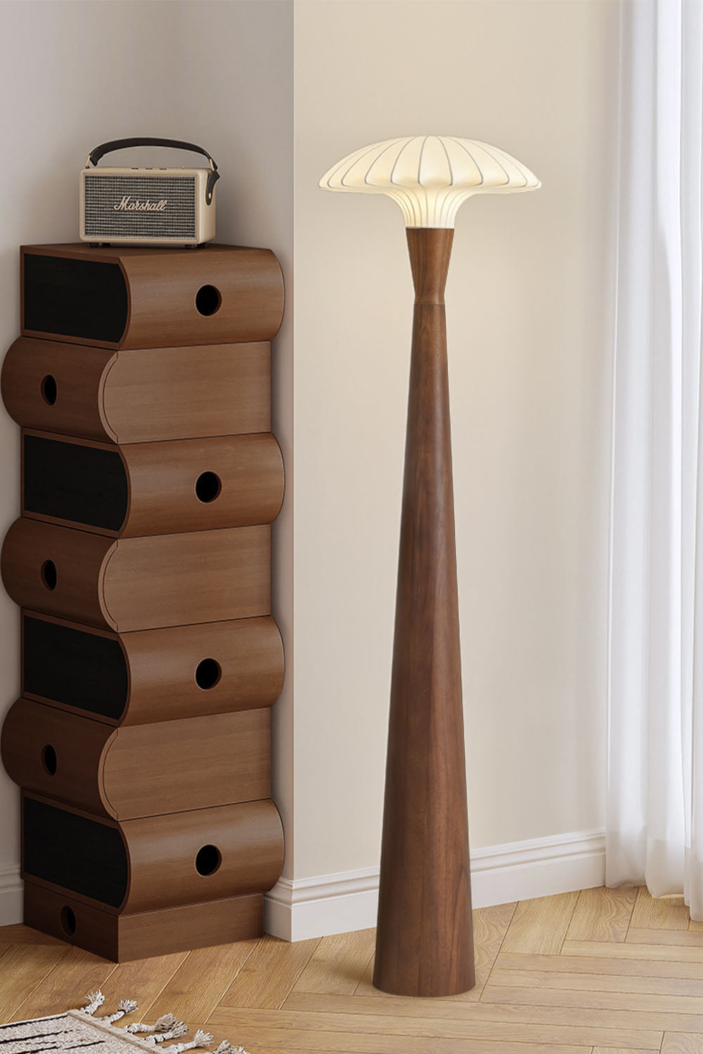 Silk Solid Wood Floor Lamp - view 3 | everlamps