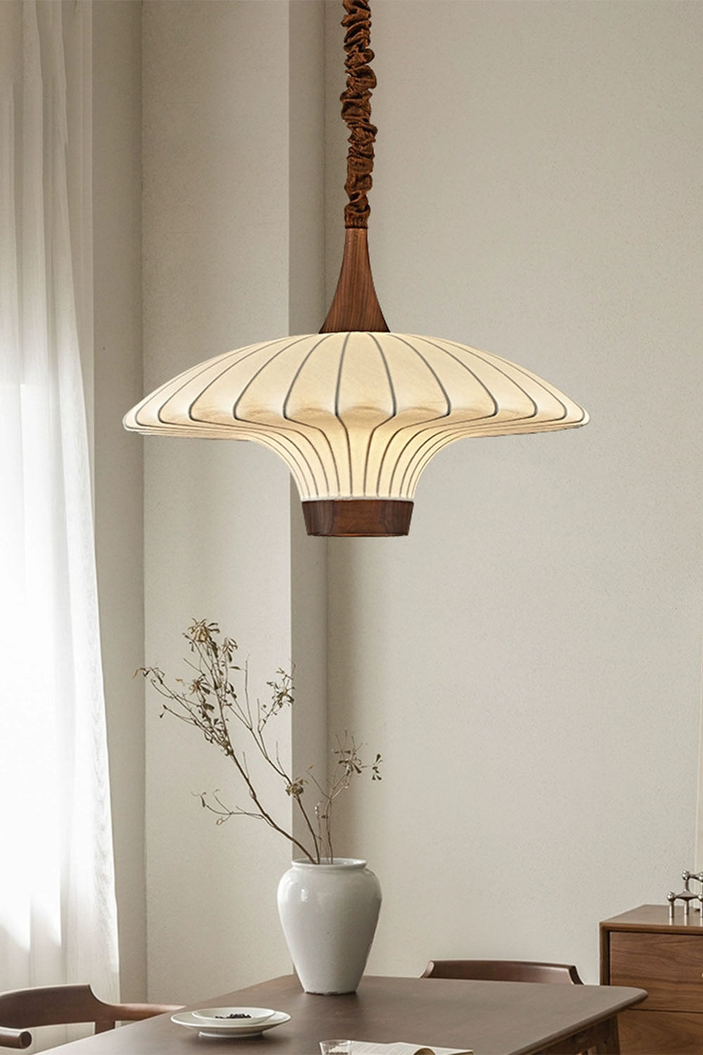 Silk Solid Wood Pendant Lamp - view 8 | everlamps