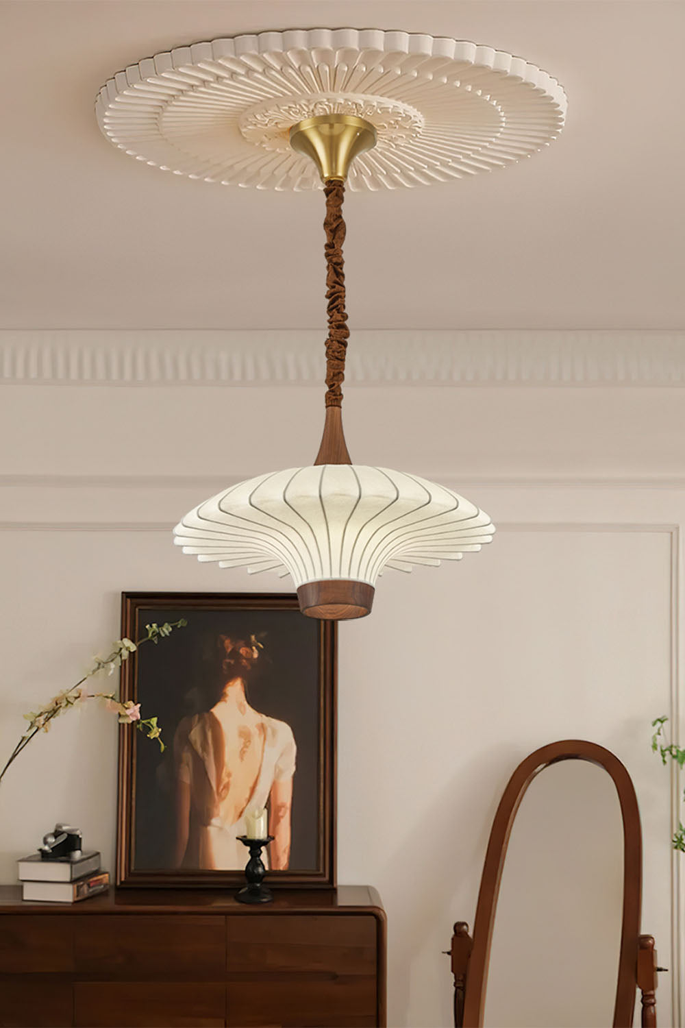 Silk Solid Wood Pendant Lamp - view 9 | everlamps