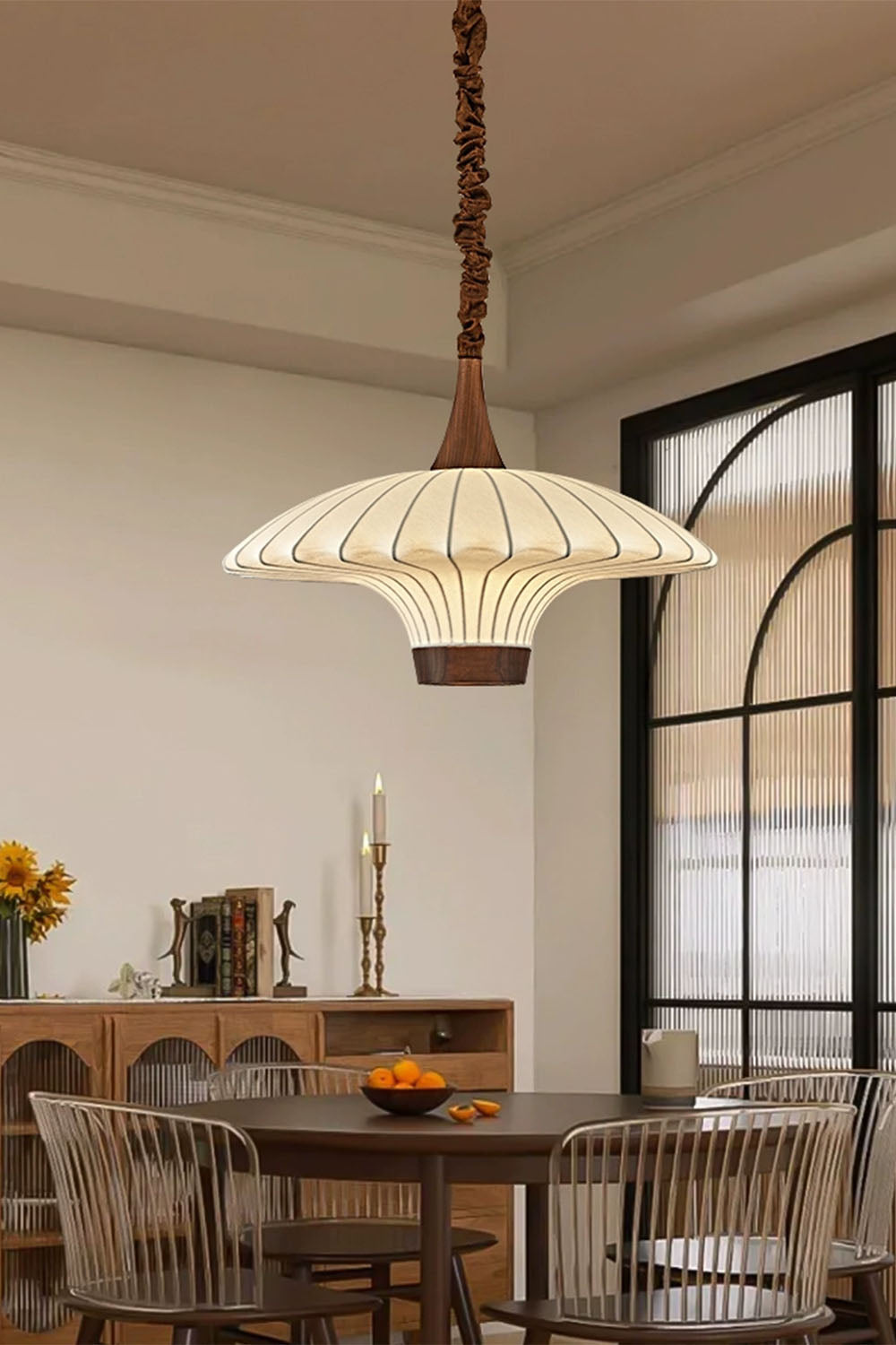 Silk Solid Wood Pendant Lamp - view 4 | everlamps