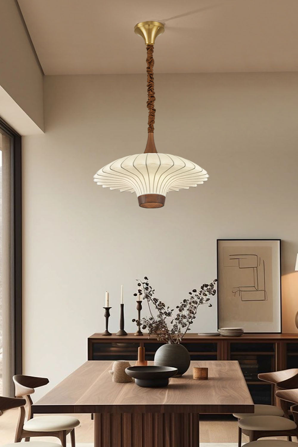 Silk Solid Wood Pendant Lamp - view 5 | everlamps