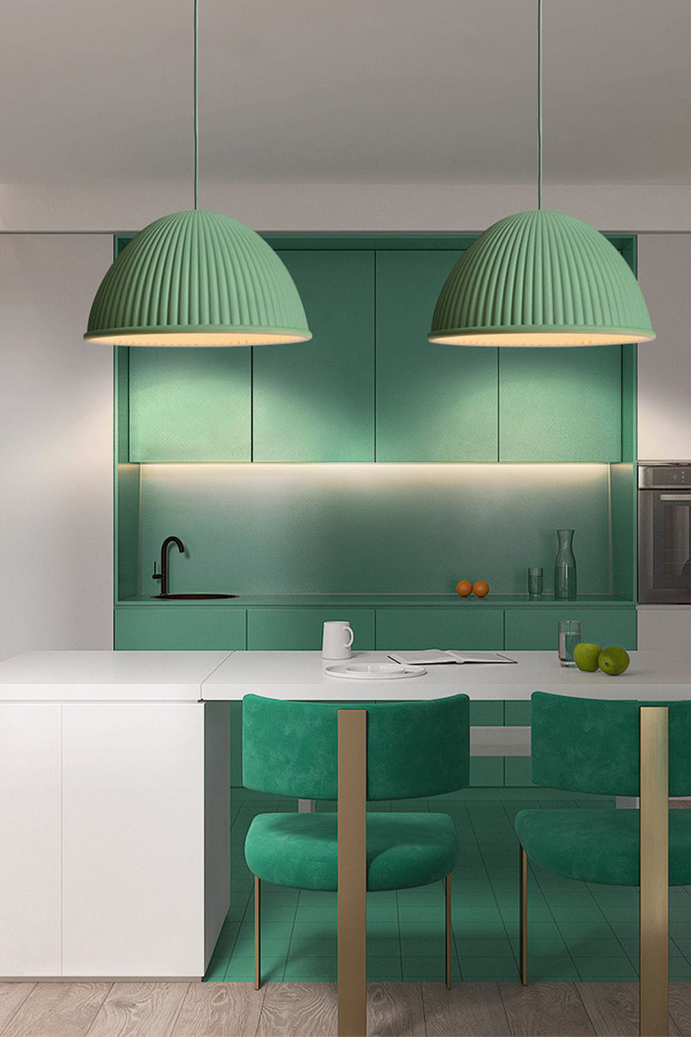 Simple Semicircular Inverted Pendant Light - view 2 | everlamps