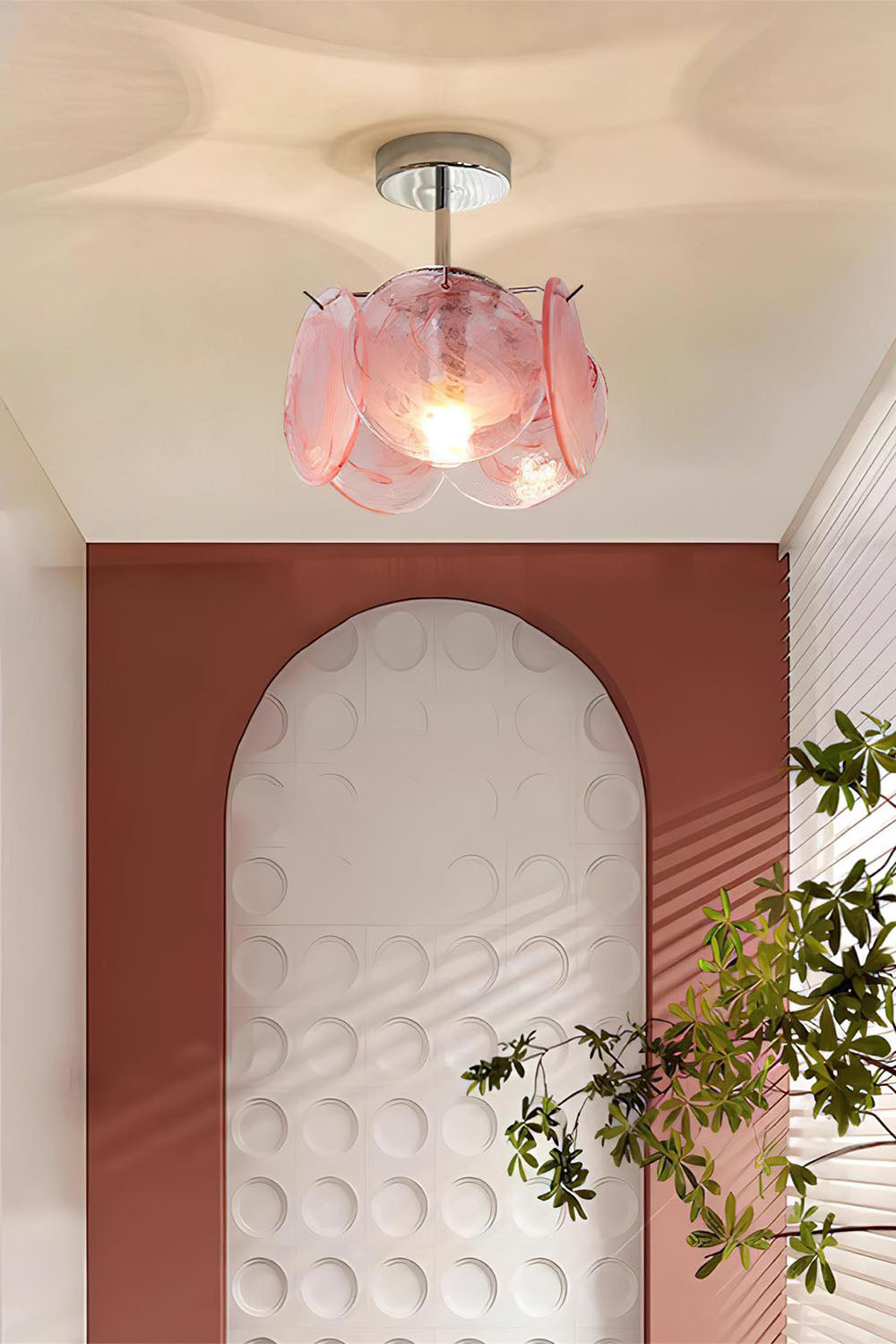 Single-tier Vistosi Style Glass Disc Ceiling Light - view 2 | everlamps