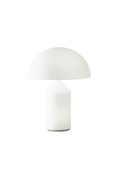 Solene Domed Glass Table Lamp | White Frosted Glass | Full product view isolated on a pure white background showcasing its minimalist mushroom-shaped silhouette | vexa lamps