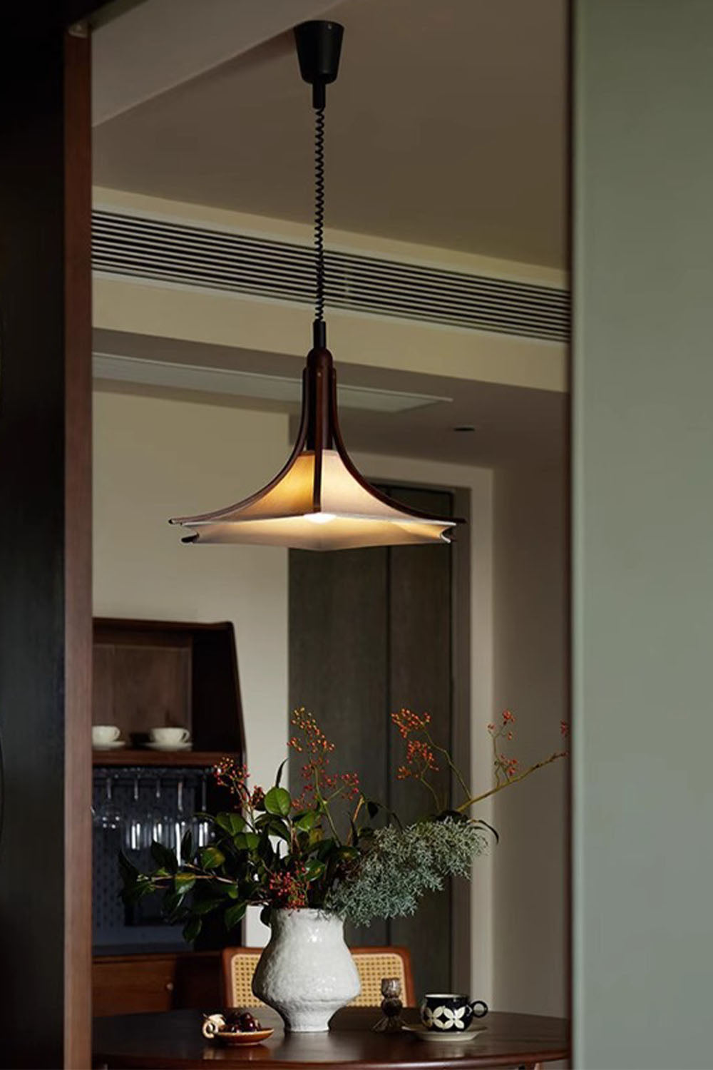 Solid Wood Vintage Trumpet Pendant Lamp - view 5 | everlamps