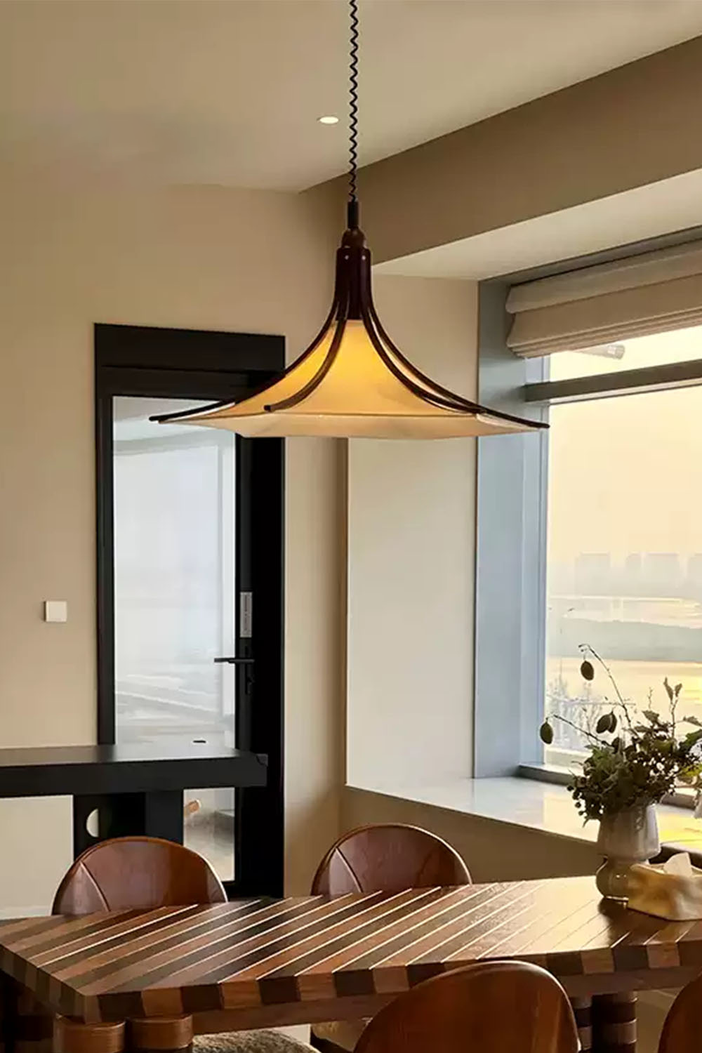 Solid Wood Vintage Trumpet Pendant Lamp - view 9 | everlamps