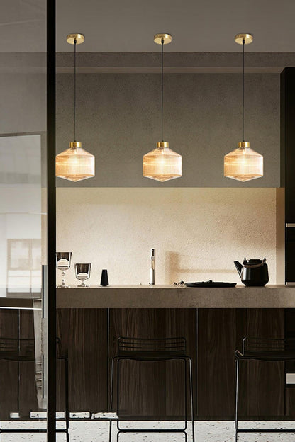 Spiral Faceted Glass Pendant Light - view 4 | everlamps