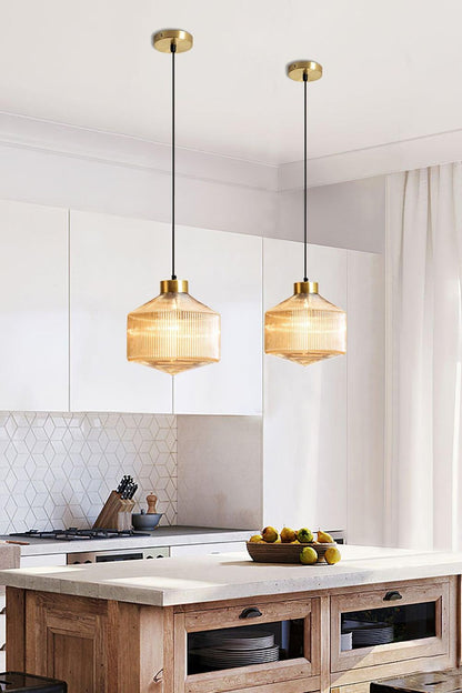 Spiral Faceted Glass Pendant Light - view 2 | everlamps