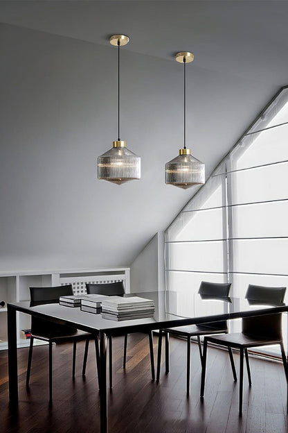 Spiral Faceted Glass Pendant Light - view 6 | everlamps