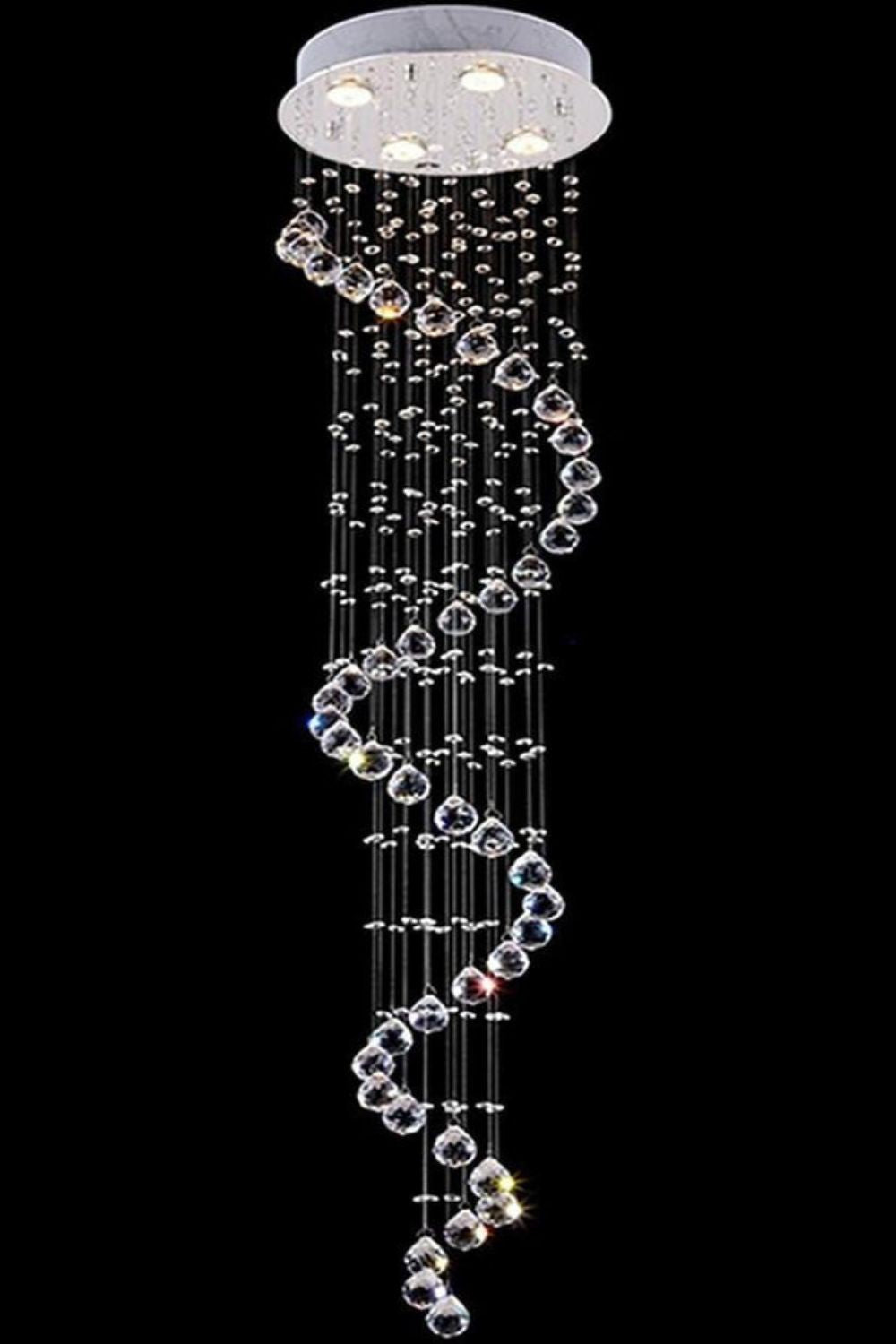 Spiral Raindrop Crystal Chandelier - everlamps