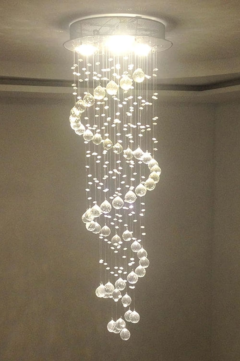 Spiral Raindrop Crystal Chandelier - everlamps