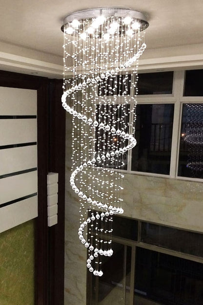 Spiral Raindrop Crystal Chandelier - everlamps