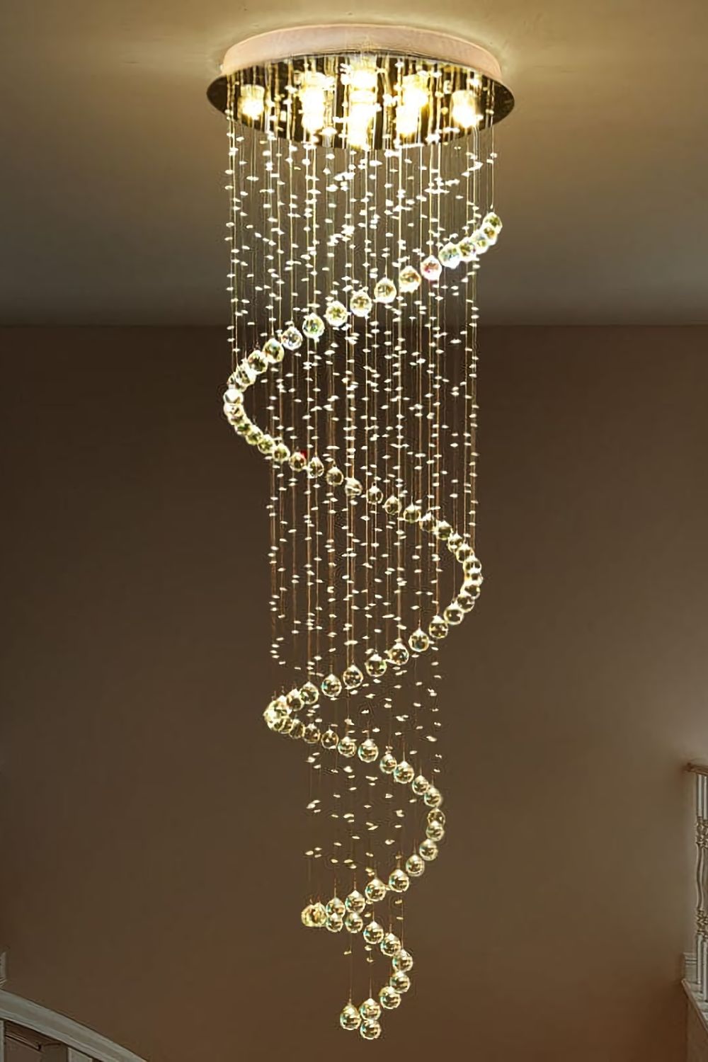 Spiral Raindrop Crystal Chandelier - everlamps