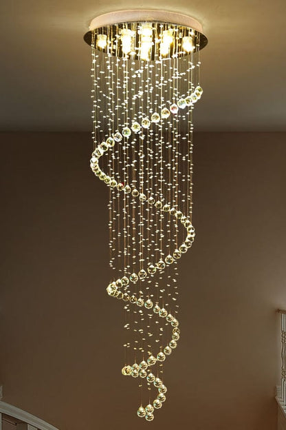Spiral Raindrop Crystal Chandelier - everlamps