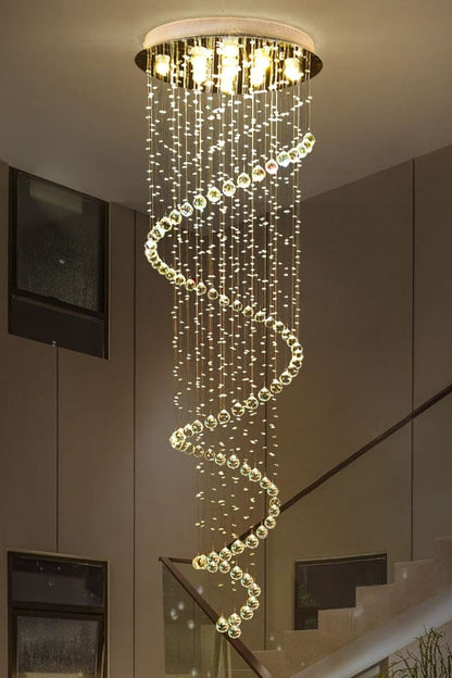 Spiral Raindrop Crystal Chandelier - everlamps