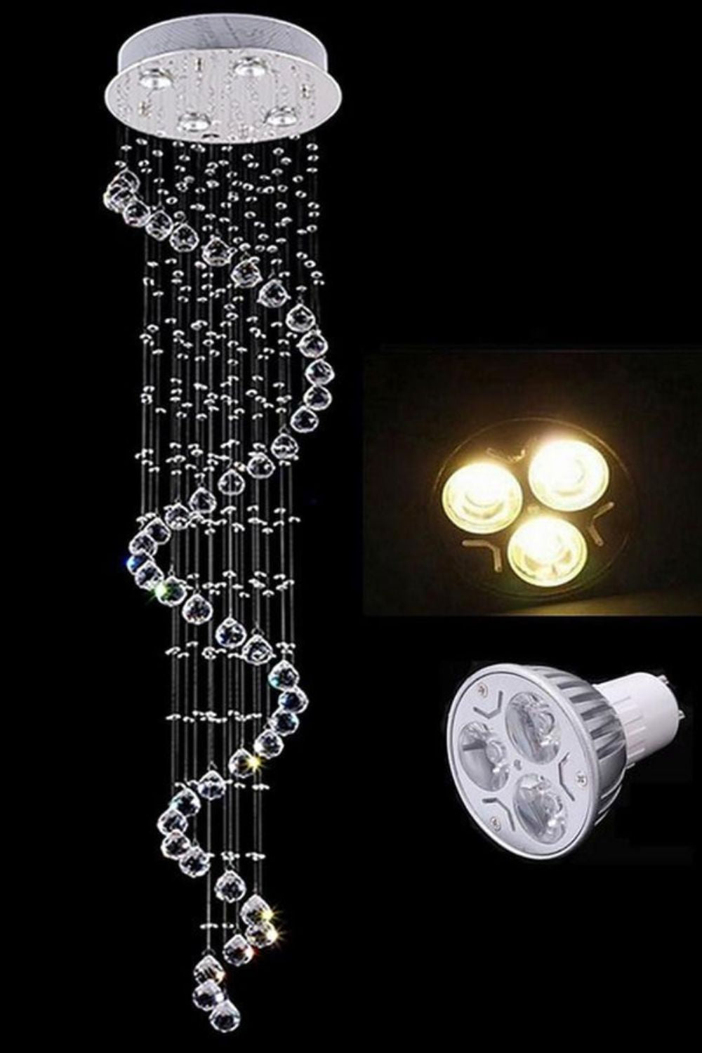 Spiral Raindrop Crystal Chandelier - everlamps