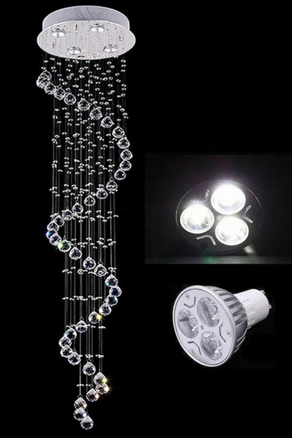 Spiral Raindrop Crystal Chandelier - everlamps