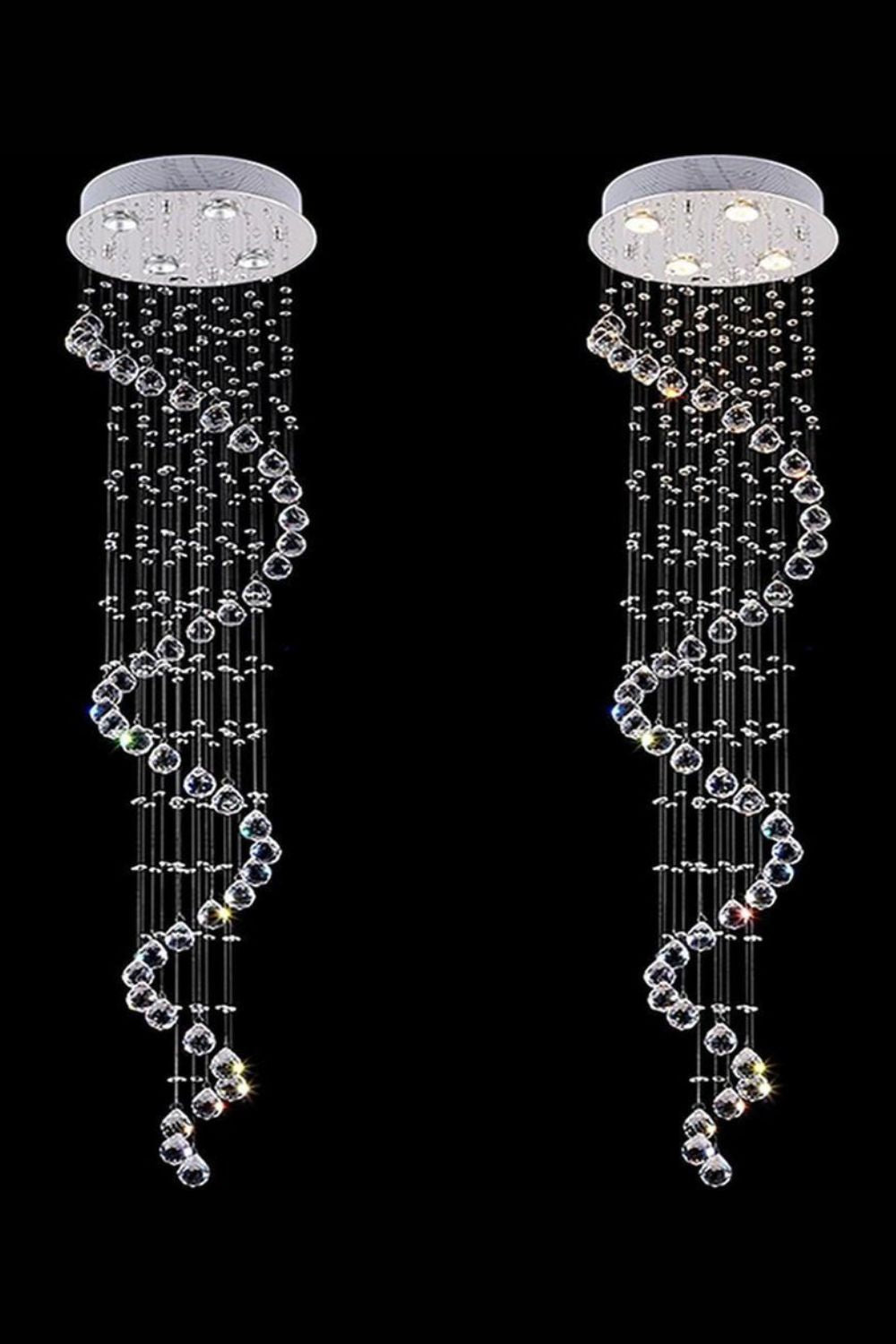 Spiral Raindrop Crystal Chandelier - everlamps