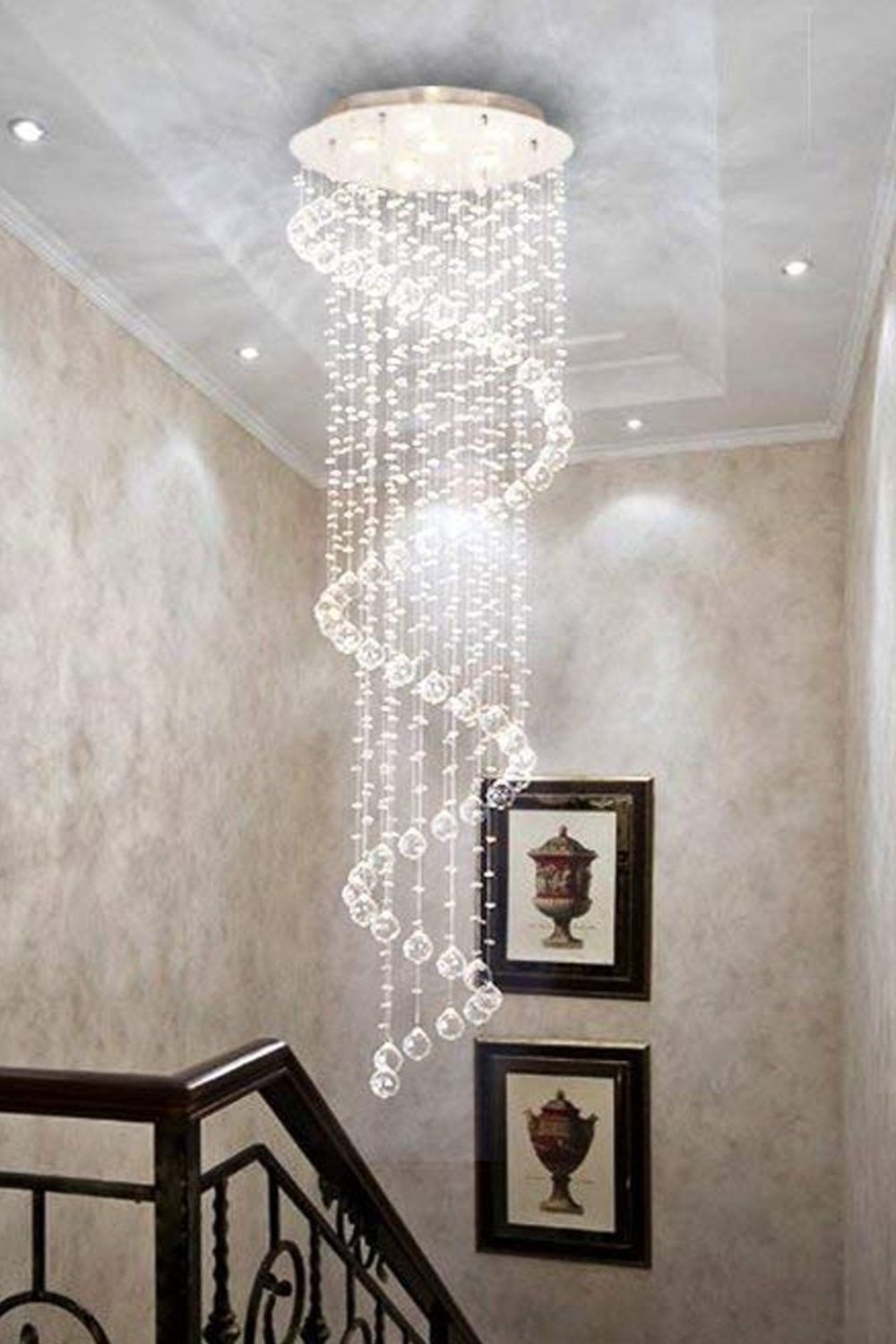 Spiral Raindrop Crystal Chandelier - everlamps