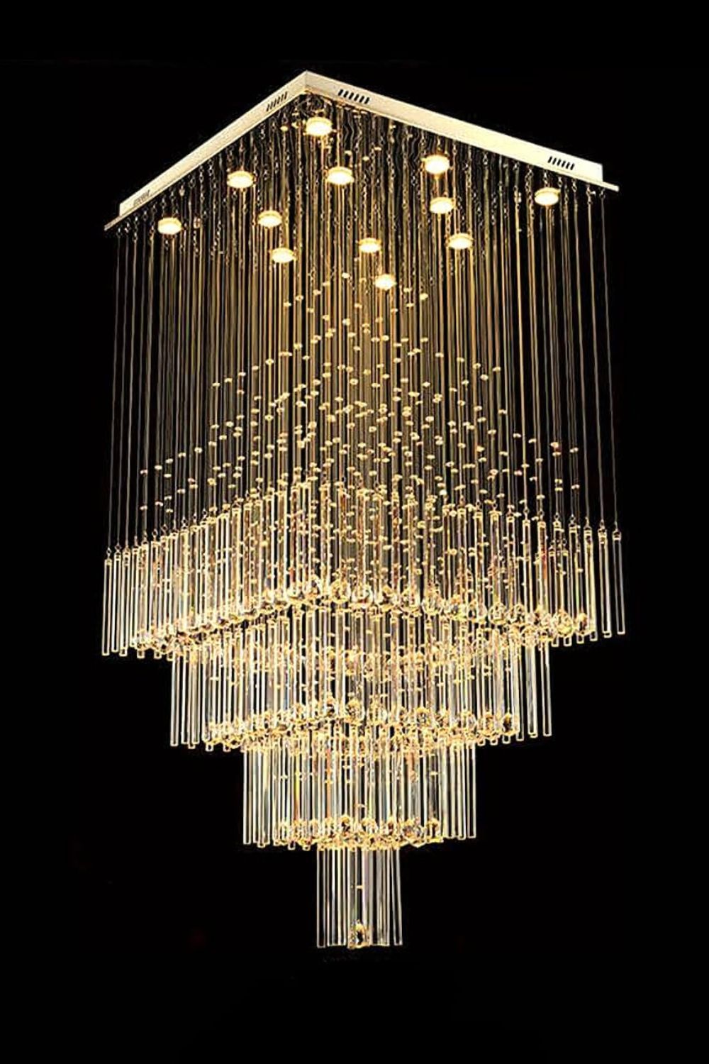Square Crystal Chandelier - everlamps